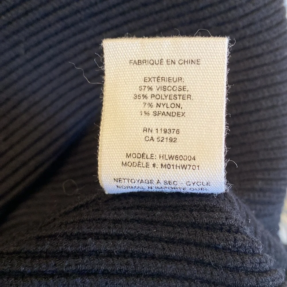 Helmut Lang black ribbed bodycon Contour Pinched Midi Dress - Picture 9 of 10